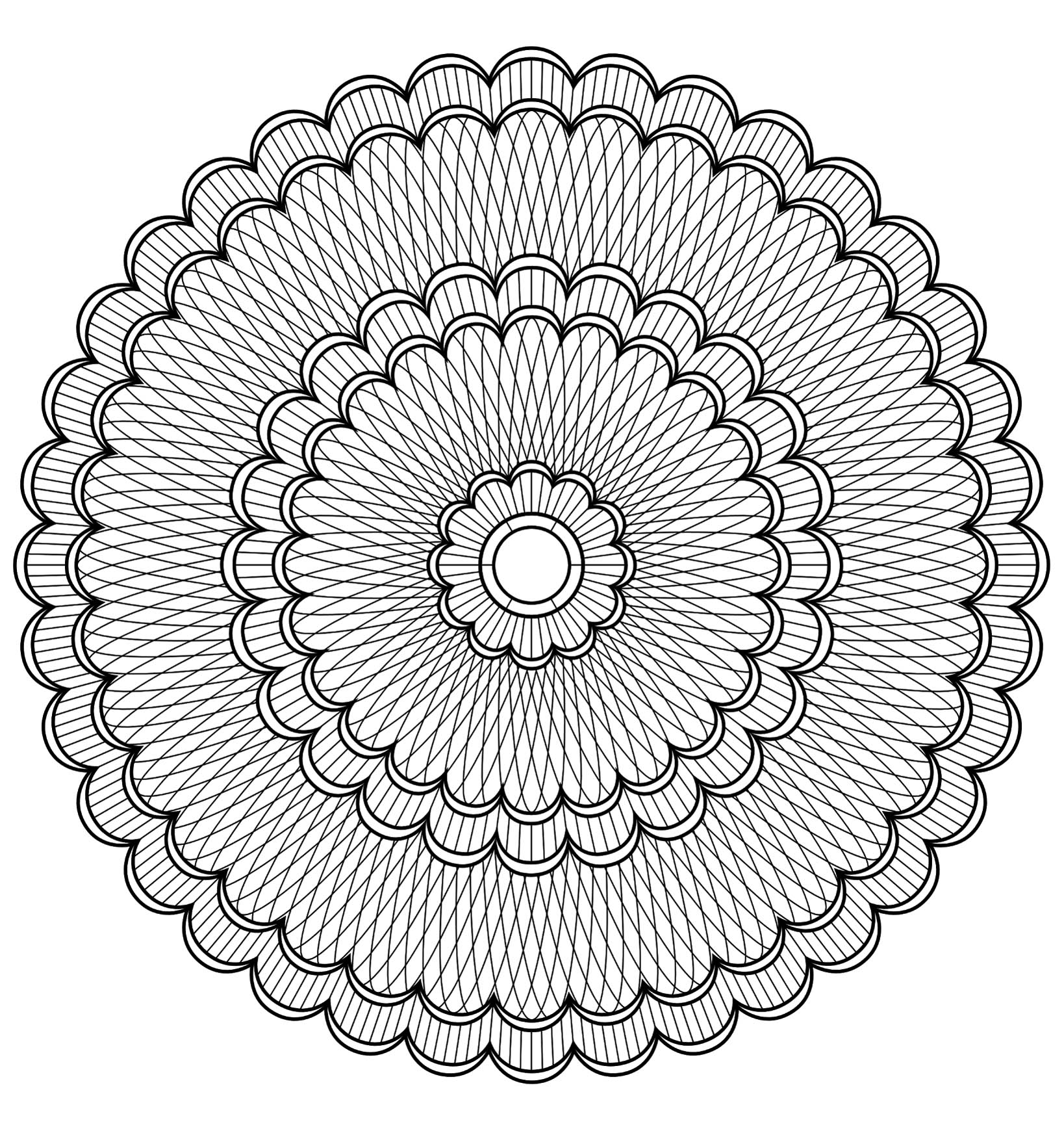 Mandala a colorier motifs geometriques - 4